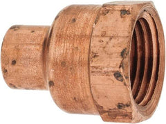Mueller Industries - 1/4 x 3/8" Wrot Copper Pipe Adapter - C x F, Solder Joint - USA Tool & Supply