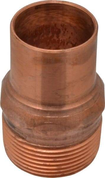 Mueller Industries - 1-1/4" Wrot Copper Pipe Adapter - FTG x M, Solder Joint - USA Tool & Supply