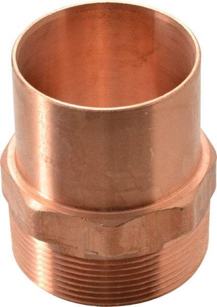 Mueller Industries - 2" Wrot Copper Pipe Adapter - FTG x M, Solder Joint - USA Tool & Supply