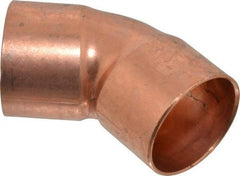 Mueller Industries - 1-1/4" Wrot Copper Pipe 45° Elbow - C x C, Solder Joint - USA Tool & Supply