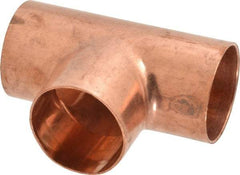 Mueller Industries - 2" Wrot Copper Pipe Tee - C x C x C, Solder Joint - USA Tool & Supply
