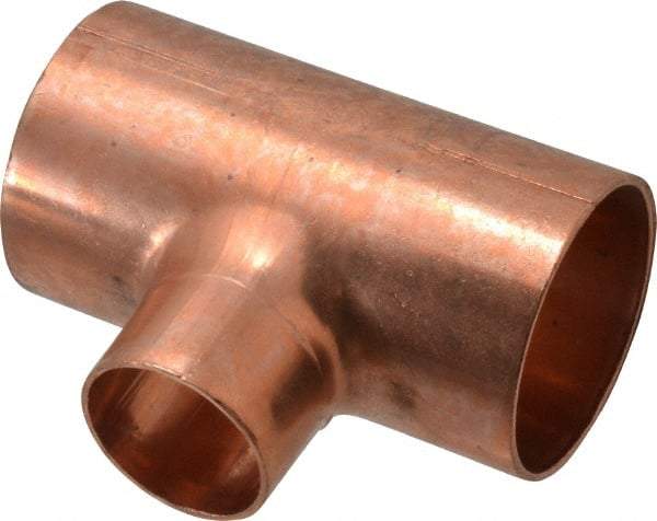 Mueller Industries - 2 x 2 x 1-1/4" Wrot Copper Pipe Tee - C x C x C, Solder Joint - USA Tool & Supply