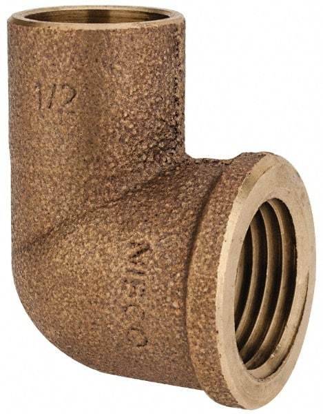 Mueller Industries - 1" Cast Copper Pipe 90° Elbow - C x F, Solder Joint - USA Tool & Supply