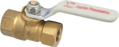 Value Collection - 1/8" Pipe, Standard Port, Brass Standard Ball Valve - Inline - One Way Flow, FNPT x FNPT Ends, Lever Handle, 400 WOG, 125 WSP - USA Tool & Supply