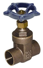 Legend Valve - 3" Pipe, Soldered Bronze Solid Wedge Stem Gate Valve - 200 WOG, 125 WSP, Screw-In Bonnet - USA Tool & Supply