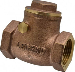 Legend Valve - 3/4" Brass Check Valve - Inline, FNPT x FNPT, 200 WOG - USA Tool & Supply