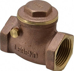 Legend Valve - 1" Brass Check Valve - Inline, FNPT x FNPT, 200 WOG - USA Tool & Supply