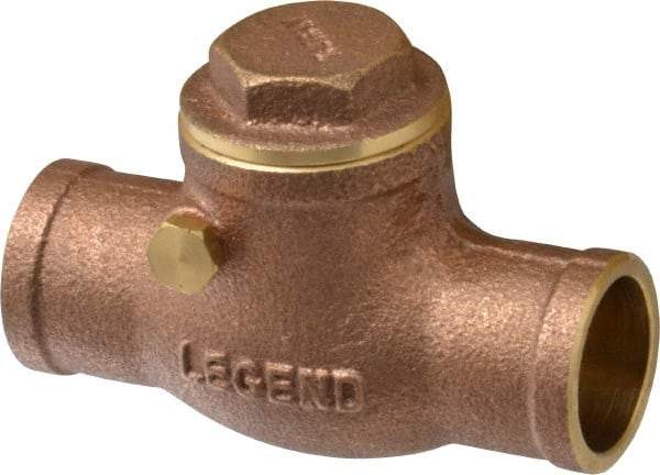 Legend Valve - 3/4" Brass Check Valve - Soldered x Soldered, 200 WOG - USA Tool & Supply