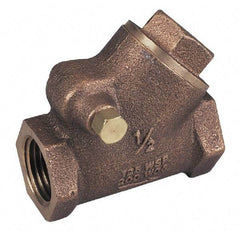 Legend Valve - 1-1/4" Bronze Check Valve - Y-Pattern, FNPT x FNPT, 300 WOG - USA Tool & Supply