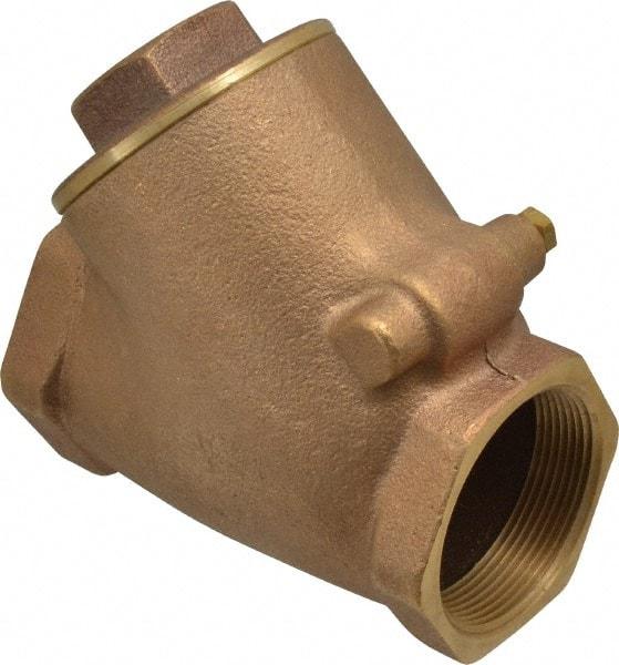 Legend Valve - 2" Bronze Check Valve - Y-Pattern, FNPT x FNPT, 300 WOG - USA Tool & Supply