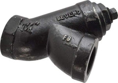Legend Valve - 1-1/4" Pipe, FNPT Ends, Cast Iron Y-Strainer - 500 psi WOG Rating, 250 psi WSP Rating - USA Tool & Supply