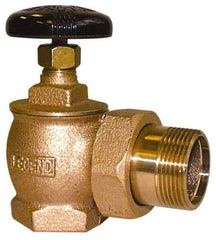 Legend Valve - 1-1/2" Pipe, 60 psi WOG Rating, FNPT x Male Union End Connections, Handwheel Steam Angle Radiator Valve - 15 psi Steam Pressure Rating, Bronze - USA Tool & Supply