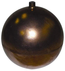 Legend Valve - 6" Diam, Spherical, Metal Float - 1/4-20 Thread, Copper, 125 Max psi - USA Tool & Supply