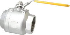 Legend Valve - 3" Pipe, Full Port, Stainless Steel Standard Ball Valve - 2 Piece, Inline - One Way Flow, FNPT x FNPT Ends, Locking Lever Handle, 1,000 WOG, 150 WSP - USA Tool & Supply