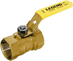 Legend Valve - 1-1/4" Pipe, Standard Port, Stainless Steel Standard Ball Valve - 1 Piece, Inline - One Way Flow, FNPT x FNPT Ends, Locking Lever Handle, 800 WOG, 150 WSP - USA Tool & Supply