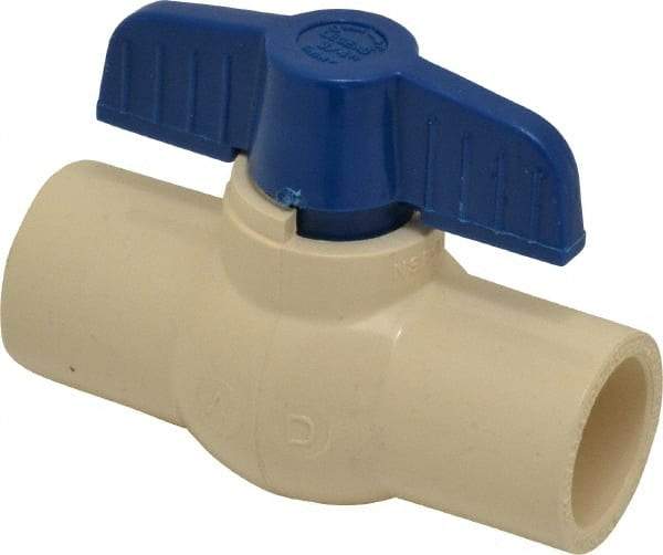 Legend Valve - 3/4" Pipe, Large Port, CPVC Miniature Ball Valve - Inline - One Way Flow, Solvent x Solvent Ends, Tee Handle, 150 WOG - USA Tool & Supply