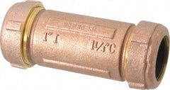 Legend Valve - 1" Pipe, 1-1/4" Copper Tube, Brass Compression Pipe Coupling - 125 psi WOG Rating - USA Tool & Supply