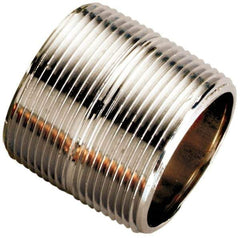Merit Brass - 2-1/2" Pipe, 5" Long, Aluminum Pipe Nipple - Grade 6061, Threaded - USA Tool & Supply