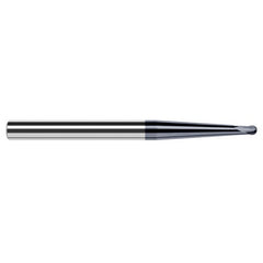 ‎1/64″ Dia. × 3/16″ Shank × 1/64″ DOC × 2-1/2″ OAL, Carbide AlTiN, 2 Flute, Ballnose End Mill - Exact Industrial Supply