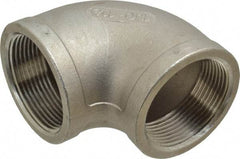 Merit Brass - 1-1/2" Grade 304 Stainless Steel Pipe 90° Elbow - FNPT x FNPT End Connections, 150 psi - USA Tool & Supply