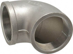 Merit Brass - 2" Grade 304 Stainless Steel Pipe 90° Elbow - FNPT x FNPT End Connections, 150 psi - USA Tool & Supply