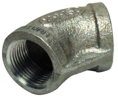 Merit Brass - 3" Grade 304 Stainless Steel Pipe 45° Elbow - FNPT x FNPT End Connections, 150 psi - USA Tool & Supply