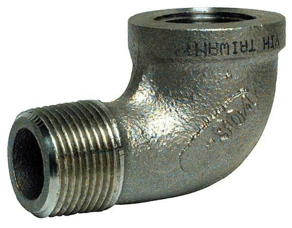 Merit Brass - 4" Grade 304 Stainless Steel Pipe 90° Elbow - FNPT x MNPT End Connections, 150 psi - USA Tool & Supply
