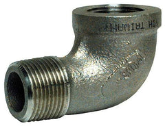 Merit Brass - 4" Grade 316 Stainless Steel Pipe 90° Elbow - FNPT x MNPT End Connections, 150 psi - USA Tool & Supply