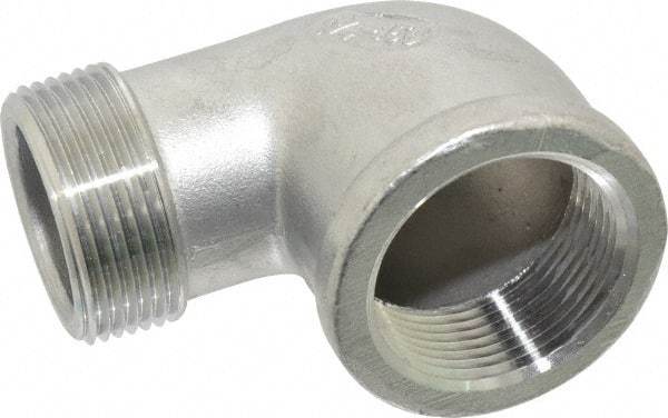 Merit Brass - 1-1/4" Grade 304 Stainless Steel Pipe 90° Street Elbow - FNPT x MNPT End Connections, 150 psi - USA Tool & Supply