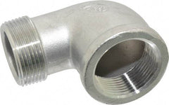 Merit Brass - 1-1/4" Grade 304 Stainless Steel Pipe 90° Street Elbow - FNPT x MNPT End Connections, 150 psi - USA Tool & Supply