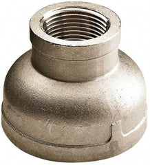 Merit Brass - 4 x 3" Grade 316 Stainless Steel Pipe Reducer Coupling - FNPT x FNPT End Connections, 150 psi - USA Tool & Supply