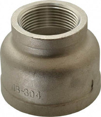 Merit Brass - 2 x 1-1/4" Grade 304 Stainless Steel Pipe Reducer Coupling - FNPT x FNPT End Connections, 150 psi - USA Tool & Supply