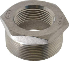 Value Collection - 2 x 1-1/4" Grade 304 Stainless Steel Pipe Hex Bushing - MNPT x FNPT End Connections, 150 psi - USA Tool & Supply