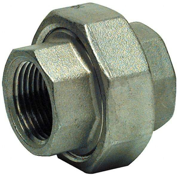 Merit Brass - 2-1/2" Grade 316 Stainless Steel Pipe Union - FNPT x FNPT End Connections, 150 psi - USA Tool & Supply