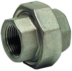Merit Brass - 2-1/2" Grade 316 Stainless Steel Pipe Union - FNPT x FNPT End Connections, 150 psi - USA Tool & Supply