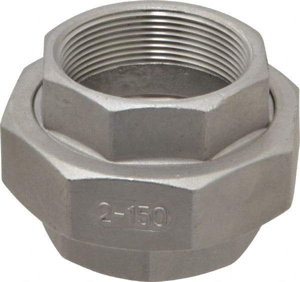 Merit Brass - 2" Grade 304 Stainless Steel Pipe Union - FNPT x FNPT End Connections, 150 psi - USA Tool & Supply