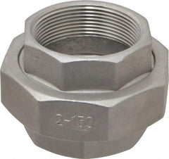 Merit Brass - 2" Grade 304 Stainless Steel Pipe Union - FNPT x FNPT End Connections, 150 psi - USA Tool & Supply