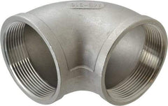 Merit Brass - 3" Grade 316 Stainless Steel Pipe 90° Elbow - FNPT x FNPT End Connections, 150 psi - USA Tool & Supply