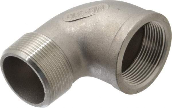 Merit Brass - 1-1/2" Grade 316 Stainless Steel Pipe 90° Street Elbow - FNPT x MNPT End Connections, 150 psi - USA Tool & Supply