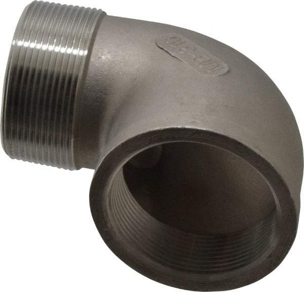 Merit Brass - 2" Grade 316 Stainless Steel Pipe 90° Street Elbow - FNPT x MNPT End Connections, 150 psi - USA Tool & Supply