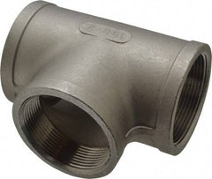 Merit Brass - 2" Grade 316 Stainless Steel Pipe Tee - FNPT x FNPT x FNPT End Connections, 150 psi - USA Tool & Supply