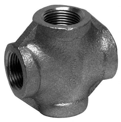 Merit Brass - 2-1/2" Grade 304 Stainless Steel Pipe Cross - FNPT End Connections, 150 psi - USA Tool & Supply