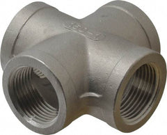 Merit Brass - 1" Grade 316 Stainless Steel Pipe Cross - FNPT End Connections, 150 psi - USA Tool & Supply