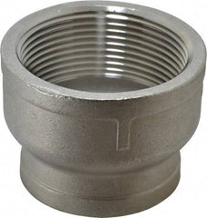 Merit Brass - 2-1/2 x 2" Grade 316 Stainless Steel Pipe Reducer Coupling - FNPT x FNPT End Connections, 150 psi - USA Tool & Supply