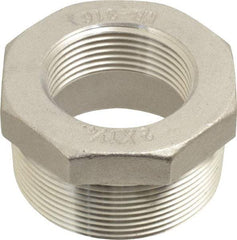 Merit Brass - 2 x 1-1/4" Grade 316 Stainless Steel Pipe Hex Bushing - MNPT x FNPT End Connections, 150 psi - USA Tool & Supply