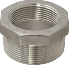 Merit Brass - 2 x 1-1/2" Grade 316 Stainless Steel Pipe Hex Bushing - MNPT x FNPT End Connections, 150 psi - USA Tool & Supply