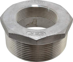 Merit Brass - 3 x 2" Grade 316 Stainless Steel Pipe Hex Bushing - MNPT x FNPT End Connections, 150 psi - USA Tool & Supply