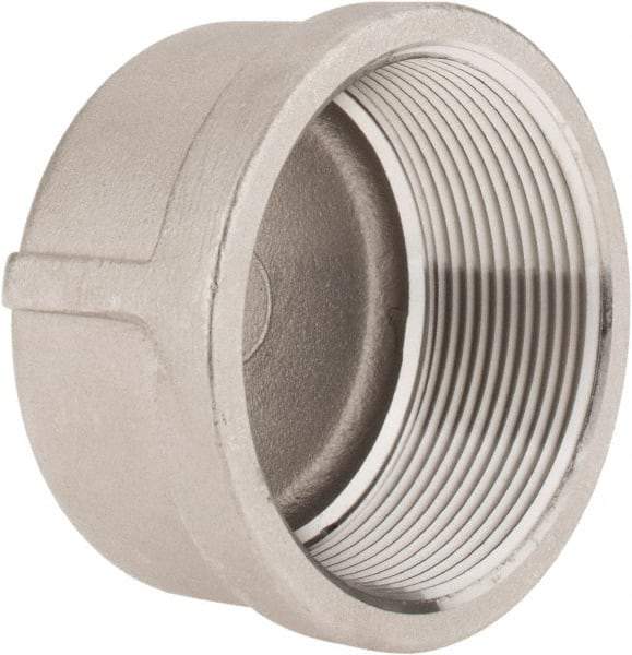 Merit Brass - 2" Grade 316 Stainless Steel Pipe End Cap - FNPT End Connections, 150 psi - USA Tool & Supply