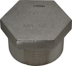 Merit Brass - 2" Grade 316 Stainless Steel Pipe Hex Head Plug - MNPT End Connections, 150 psi - USA Tool & Supply