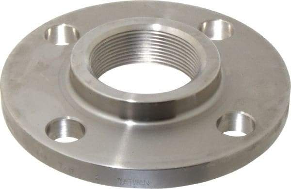 Merit Brass - 2" Pipe, 6" OD, Stainless Steel, Threaded Pipe Flange - 4-3/4" Across Bolt Hole Centers, 3/4" Bolt Hole, 150 psi, Grade 316 - USA Tool & Supply